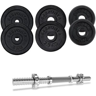 20 kg Súlyzókészlet - Öntöttvas, 35cm Rúd, 6 Korong 20 kg Súlyzókészlet - Öntöttvas, 35cm Rúd, 6 Korong