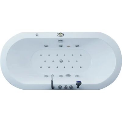 Jet-Line Sofia Weiß Whirlpool Bad - Badewanne mit Duschwanne Jet-Line Sofia Weiß Whirlpool Bad - Badewanne mit Duschwanne
