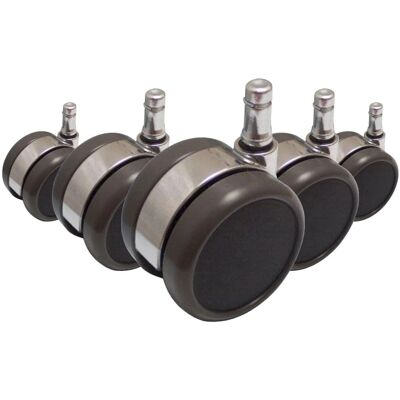 hjh OFFICE 5x ROLO LUX 11mm/65mm Bürostuhlrollen - Harte Böden hjh OFFICE 5x ROLO LUX 11mm/65mm Bürostuhlrollen - Harte Böden