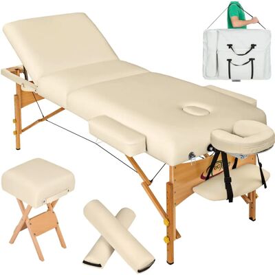 Tectake Tragbarer 3-Zonen-Massagebank - Beige - Massagebank Tectake Tragbarer 3-Zonen-Massagebank - Beige - Massagebank