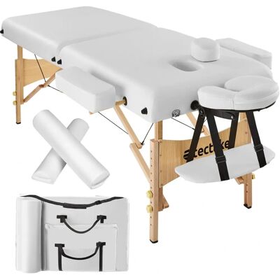 tectake Massagebank - 7,5cm Polster, Rollen, Tasche - Weiß tectake Massagebank - 7,5cm Polster, Rollen, Tasche - Weiß