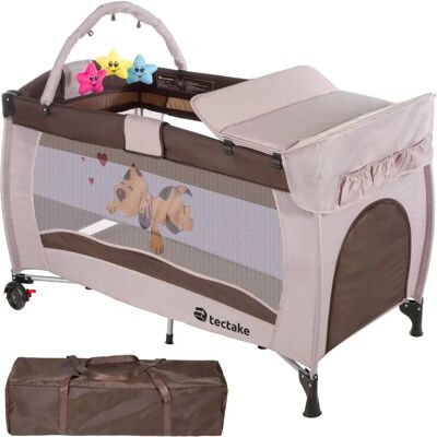 tectake Baby Travel Cot - Compact, Foldable, with Play Bar - Baby Travel Cot tectake Baby Travel Cot - Compact, Foldable, with Play Bar - Baby Travel Cot