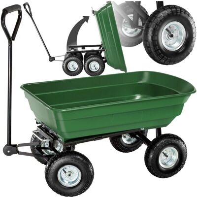 Tectake Chariot de jardin avec pneus pneumatiques - 300kg - Vert - Publicité Tectake Chariot de jardin avec pneus pneumatiques - 300kg - Vert - Publicité