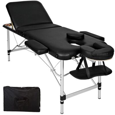 Tectake Massage-Tisch - Tragbarer 3-Zonen-Aluminiumbett, 5cm Polsterung - Schwarz Tectake Massage-Tisch - Tragbarer 3-Zonen-Aluminiumbett, 5cm Polsterung - Schwarz