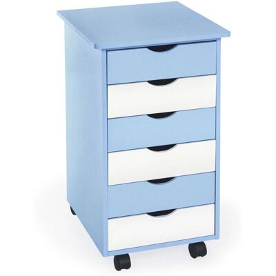 Tectake Kinderschrank mit 6 Schubladen - Blau Tectake Kinderschrank mit 6 Schubladen - Blau
