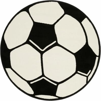Hanse Home Fußball Kinderteppich - 100cm Rund Weiß Rutschfest Hanse Home Fußball Kinderteppich - 100cm Rund Weiß Rutschfest