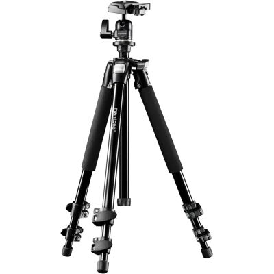 Mantona Scout Stativ - 144cm, Schwarz, Makrofunktion - Fotostativ Mantona Scout Stativ - 144cm, Schwarz, Makrofunktion - Fotostativ