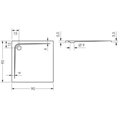 Steinkamp MBRBC9090 Douchebak 90x90cm Super Plat Steinkamp MBRBC9090 Douchebak 90x90cm Super Plat