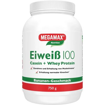 Megamax B.V. EIWEISS 100 Banane - Proteinpulver für Muskel & Diät Megamax B.V. EIWEISS 100 Banane - Proteinpulver für Muskel & Diät