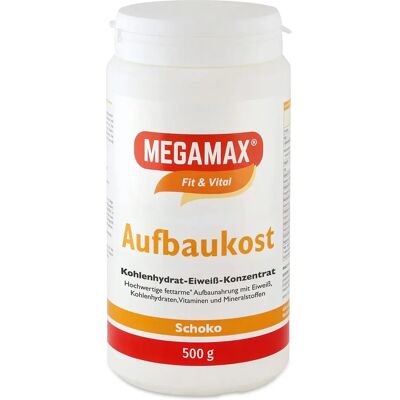 Megamax Aufbaukost Schoko Pulver 500 g - Hochwertiges Nahrungsergänzungsmittel Megamax Aufbaukost Schoko Pulver 500 g - Hochwertiges Nahrungsergänzungsmittel