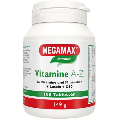 Megamax Vitamine A-Z+Q10+Lutein Tabletten - Nahrungsergänzungsmittel Megamax Vitamine A-Z+Q10+Lutein Tabletten - Nahrungsergänzungsmittel