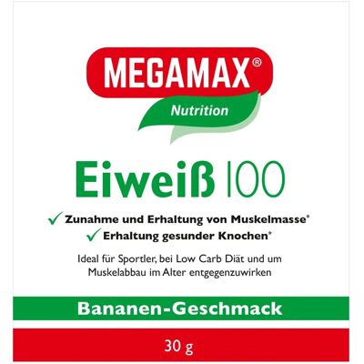 Eiweiss 100 Banane Megamax Pulver - Proteinpulver für Shakes Eiweiss 100 Banane Megamax Pulver - Proteinpulver für Shakes
