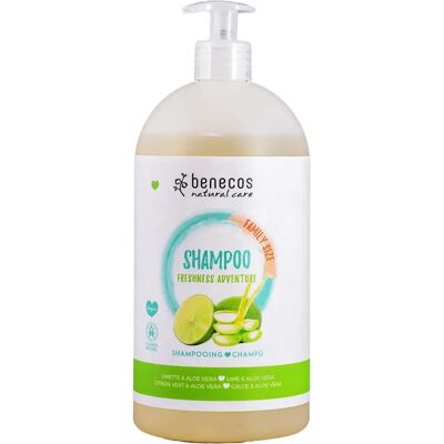 Shampoing Lime Aloe Benecos - 950ml - Tous types de cheveux Shampoing Lime Aloe Benecos - 950ml - Tous types de cheveux