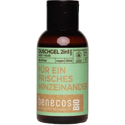 Benecos Gel Douche Bio 2 en 1 Menthe Voyage 50ml Benecos Gel Douche Bio 2 en 1 Menthe Voyage 50ml