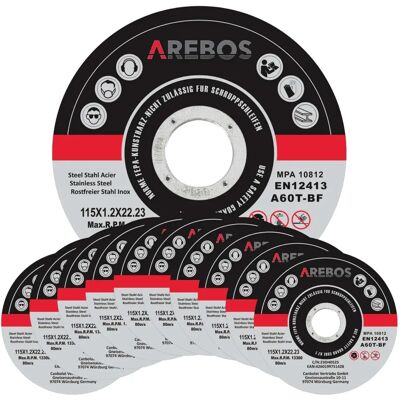 Discos de corte AREBOS acero inoxidable - 115mm - Metal - Duraderos Discos de corte AREBOS acero inoxidable - 115mm - Metal - Duraderos