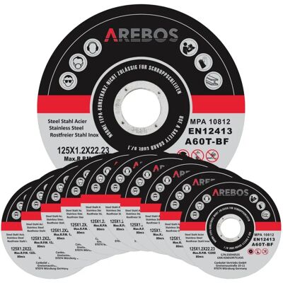 Discos de corte AREBOS 200 - Acero inoxidable - 125mm - EN 12413 Discos de corte AREBOS 200 - Acero inoxidable - 125mm - EN 12413