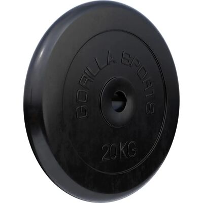 Gorilla Sports Gjutjärns gummibelagd viktplatta - 1,25-25kg Gorilla Sports Gjutjärns gummibelagd viktplatta - 1,25-25kg