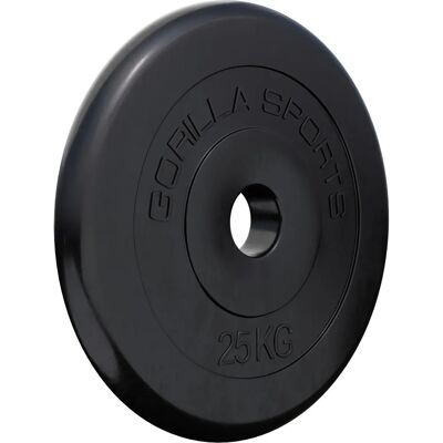 Gorilla Sports Gjutjärns Gummi belagda Viktplatta - 1,25-25kg Gorilla Sports Gjutjärns Gummi belagda Viktplatta - 1,25-25kg