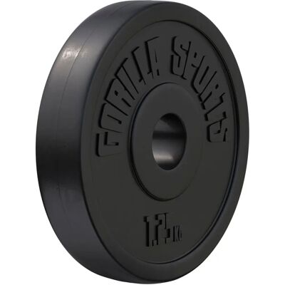 Gorilla Sports Viktplattor - Cement Svart, 1,25kg-15kg Gorilla Sports Viktplattor - Cement Svart, 1,25kg-15kg