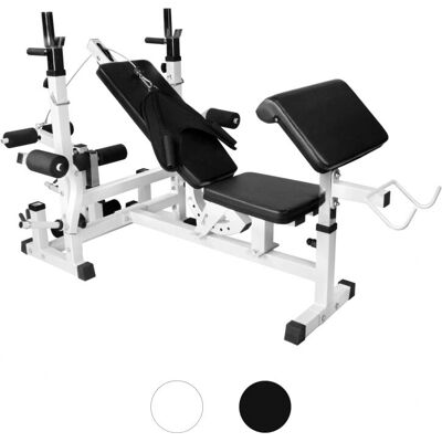 Gorilla Sports Träningsbänk - Svart, Vit - Allt-i-ett träningsstation Gorilla Sports Träningsbänk - Svart, Vit - Allt-i-ett träningsstation