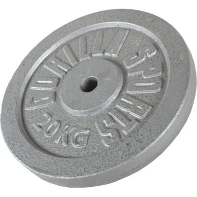 Gorilla Sports Gjutjärn Silver Viktplatta 30kg Gorilla Sports Gjutjärn Silver Viktplatta 30kg