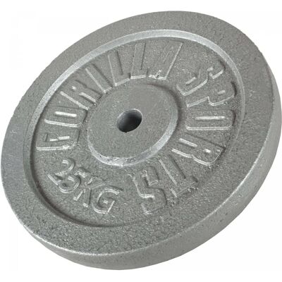 Gorilla Sports Żeliwne Srebrne Talerze 0,5-30kg Gorilla Sports Żeliwne Srebrne Talerze 0,5-30kg