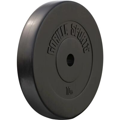 Gorilla Sports Placa de peso de plástico 10 kg - Pesas Gorilla Sports Placa de peso de plástico 10 kg - Pesas