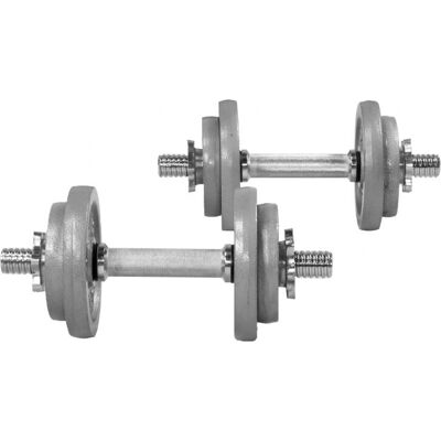 Gorilla Sports Justerbar hantel - 20kg - Gjutjärn - Grå - Hantelset Gorilla Sports Justerbar hantel - 20kg - Gjutjärn - Grå - Hantelset