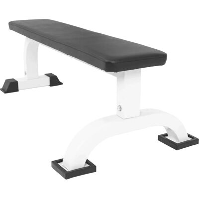 Gorilla Sports Vit Platt Bänk - Fitness & Muskelträning Gorilla Sports Vit Platt Bänk - Fitness & Muskelträning
