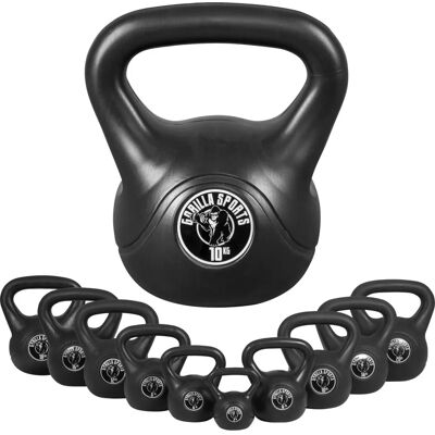 Gorilla Sports Schwarze Kettlebell 2-20kg - Kettlebell Gorilla Sports Schwarze Kettlebell 2-20kg - Kettlebell