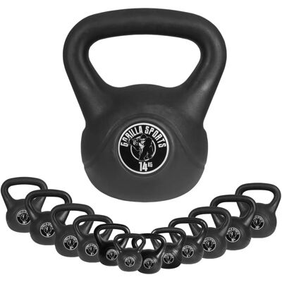 Kettlebell Noir Gorilla Sports - 2-20kg Entraînement Complet - Publicité Kettlebell Noir Gorilla Sports - 2-20kg Entraînement Complet - Publicité