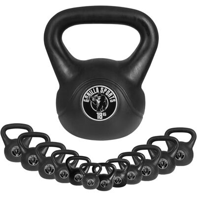 Gorilla Sports Kettlebell Noir Revêtement en Vinyle 18kg - Publicité Gorilla Sports Kettlebell Noir Revêtement en Vinyle 18kg - Publicité