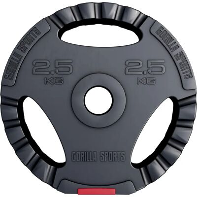 Plaque de poids Gorilla Sports PRO 31mm Trigrip - 1,25-15kg - Publicité Plaque de poids Gorilla Sports PRO 31mm Trigrip - 1,25-15kg - Publicité