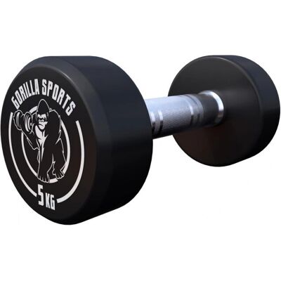 Haltère à poids fixe Gorilla Sports - 5 kg - Publicité Haltère à poids fixe Gorilla Sports - 5 kg - Publicité