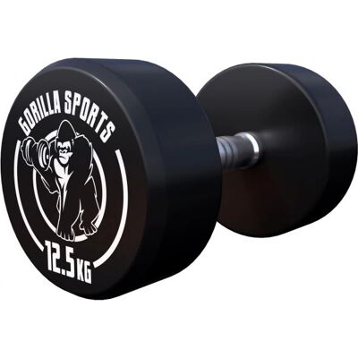 Hantla o stałym ciężarze Gorilla Sports - 12,5 kg - Trwała, Pokryta gumą, Różne wagi Hantla o stałym ciężarze Gorilla Sports - 12,5 kg - Trwała, Pokryta gumą, Różne wagi