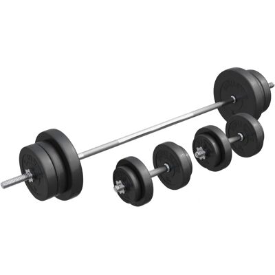 Gorilla Sports 70 kg Plastviktssats - Stång och Hantlar Gorilla Sports 70 kg Plastviktssats - Stång och Hantlar