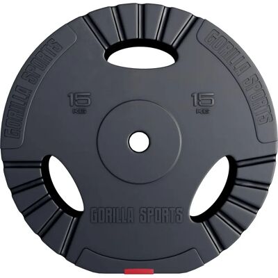 Disque de poids Gorilla Sports - 31mm Trigrip - Divers poids - Publicité Disque de poids Gorilla Sports - 31mm Trigrip - Divers poids - Publicité
