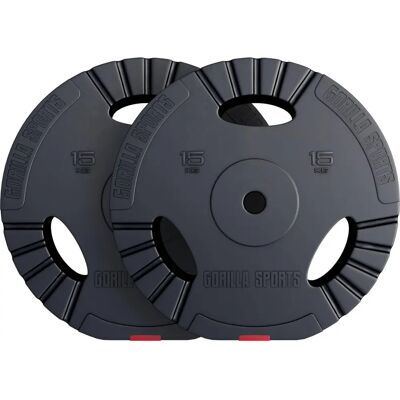 Gorilla Sports Pro Trigrip Gewichtsscheiben - 2x15kg Gorilla Sports Pro Trigrip Gewichtsscheiben - 2x15kg