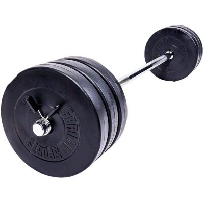 Gorilla Sports 38kg Viktset - Plastskivor, Stång 120cm Gorilla Sports 38kg Viktset - Plastskivor, Stång 120cm