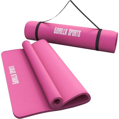 Tapis de Yoga Fuchsia Gorilla Sports - 190x100cm - Publicité Tapis de Yoga Fuchsia Gorilla Sports - 190x100cm - Publicité