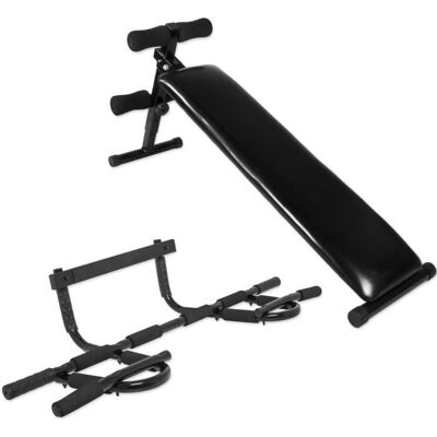 Gorilla Sports Svart Pull-up-stång & Situpsbänk - Träningsutrustning Gorilla Sports Svart Pull-up-stång & Situpsbänk - Träningsutrustning