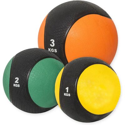 Gorilla Sports Modell - Set med 3 medicinbollar - Träningsutrustning Gorilla Sports Modell - Set med 3 medicinbollar - Träningsutrustning