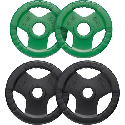 Gorilla Sports Viktplattor 50/51mm Gummi TriGrip 2x10kg 2x5kg Gorilla Sports Viktplattor 50/51mm Gummi TriGrip 2x10kg 2x5kg