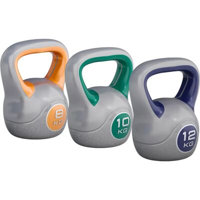 Gorilla Sports Zestaw kettlebell 8kg 10kg 12kg - Sprzęt treningowy Gorilla Sports Zestaw kettlebell 8kg 10kg 12kg - Sprzęt treningowy