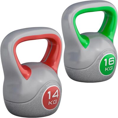 Ensemble de Kettlebell Gorilla Sports - 14kg 16kg - Équipement de fitness - Publicité Ensemble de Kettlebell Gorilla Sports - 14kg 16kg - Équipement de fitness - Publicité