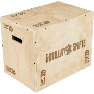 Gorilla Sports Plyobox en bois - Hauteurs réglables - Plyobox - Publicité Gorilla Sports Plyobox en bois - Hauteurs réglables - Plyobox - Publicité