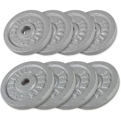 Gorilla Sports Vektskivor - 4x2,5kg 4x5kg - Grå - Vektskivor Gorilla Sports Vektskivor - 4x2,5kg 4x5kg - Grå - Vektskivor
