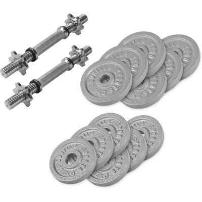 Gorilla Sports Kompakta hantlar - 27,5kg - Grå - Styrketräningsutrustning Gorilla Sports Kompakta hantlar - 27,5kg - Grå - Styrketräningsutrustning