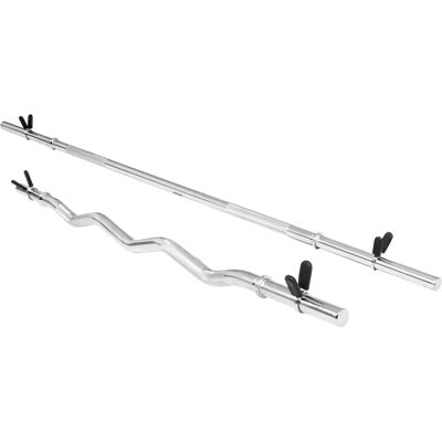 Gorilla Sports Skivstänger - 170cm, 120cm, Silver Gorilla Sports Skivstänger - 170cm, 120cm, Silver