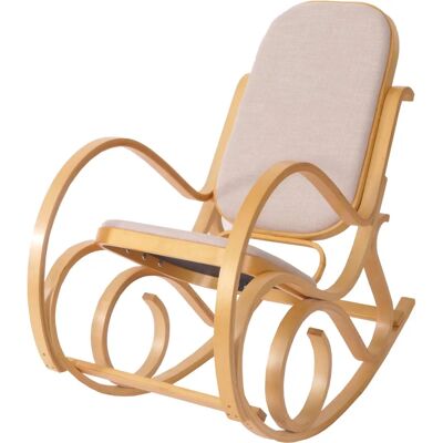 Fauteuil à bascule M41 beige design rétro - Publicité Fauteuil à bascule M41 beige design rétro - Publicité